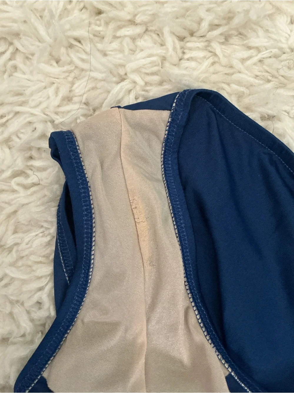 VINTAGE 70s 80s Jordache Bright Blue Ruched One Piece Swimsuit